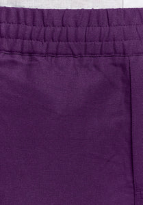 Mauve Cotton Linen Shorts